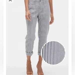GAP Navy and White Striped Girlfriend Khaki Pants size 0